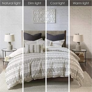 INK+IVY Luxurious Cotton-Bedding Set - Mid Century Trendy Geometric Design Al...